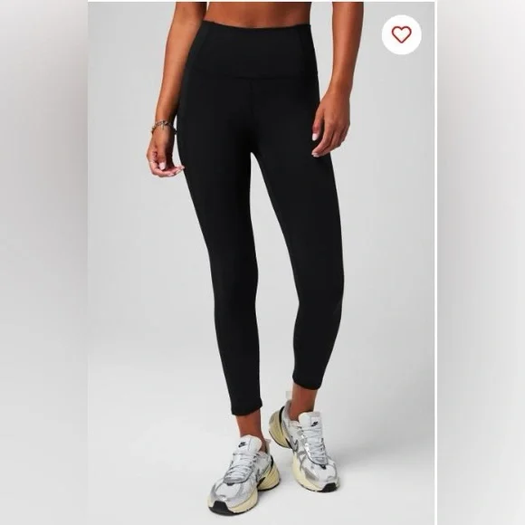 NWT- Fabletics PureLuxe High-Waisted Pocket 7/8 Leggings -BLACK (24”)- BACK LOGO - Picture 2 of 12